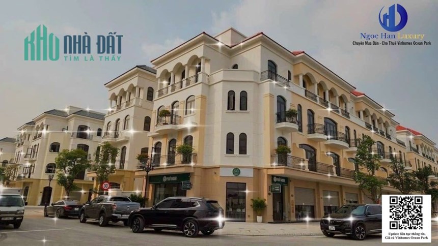 Cho thuê Shophouse trục chính dự án Vinhomes Ocean Park. DT 150m2, 5T, Đã hoàn thiện đẹp các tầng.