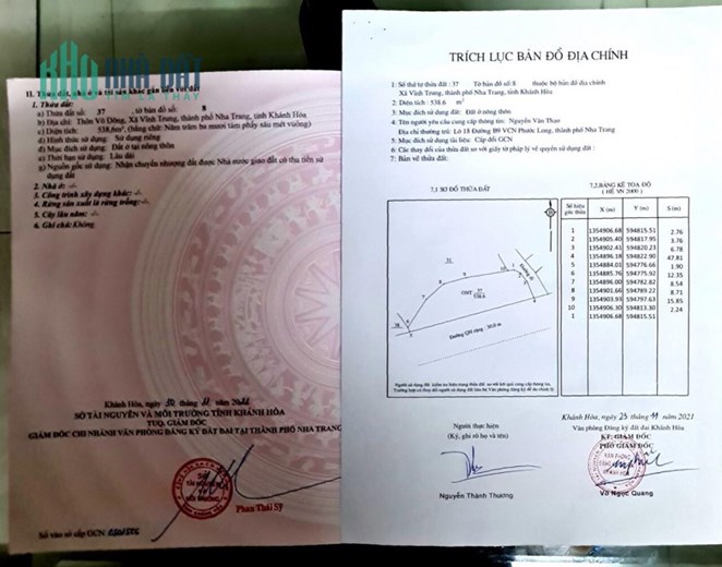 Bán 538m full thổ sát vng và 23 10 giá đổ nợ Vĩnh Trung Nha Trang lh 0985451850