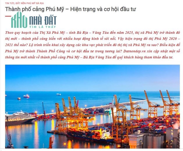 HOT! TP CẢNG PHÚ MỸ BRVT 2025 , ĐẤT DT 32X18 ,  550M2 NGAY TRUNG TÂM PHÚ MỸ 720TR/MET NGANG