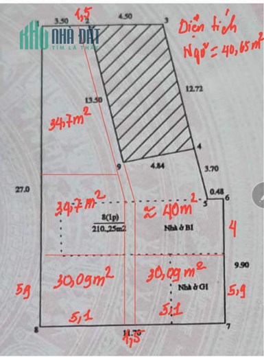88TR/M2 NGÕ 68 CẦU GIẤY, MẢNH ĐẤT VÀNG CHỜ KHAI PHÁ 210M2, CHIA LÔ