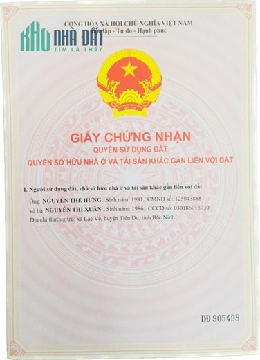 CHÍNH CHỦ BÁN ĐẤT TP BẮC NINH