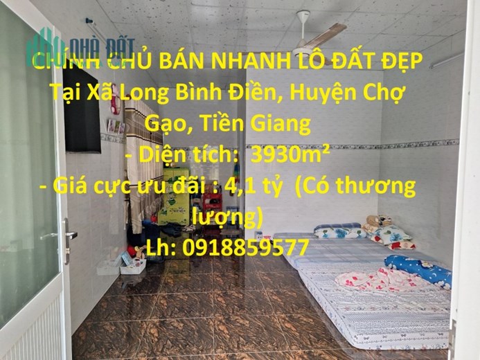 CHÍNH CHỦ BÁN NHANH LÔ ĐẤT ĐẸP Tại Xã Long Bình Điền, Huyện Chợ Gạo, Tiền Giang