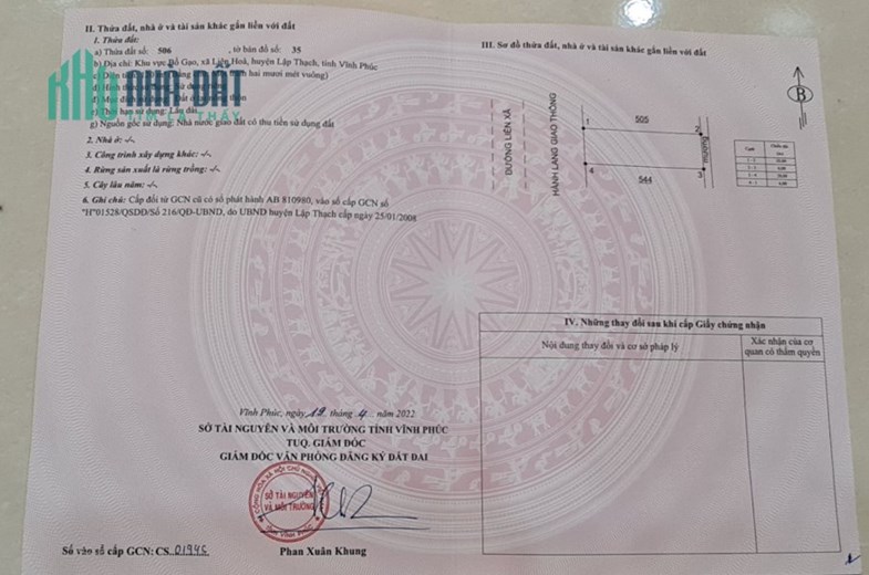 Đón sóng đường quy hoạch bán 120m2 đất nền KCN Thái Hòa - Liễn Sơn - Lập Trạch Vĩnh Phúc