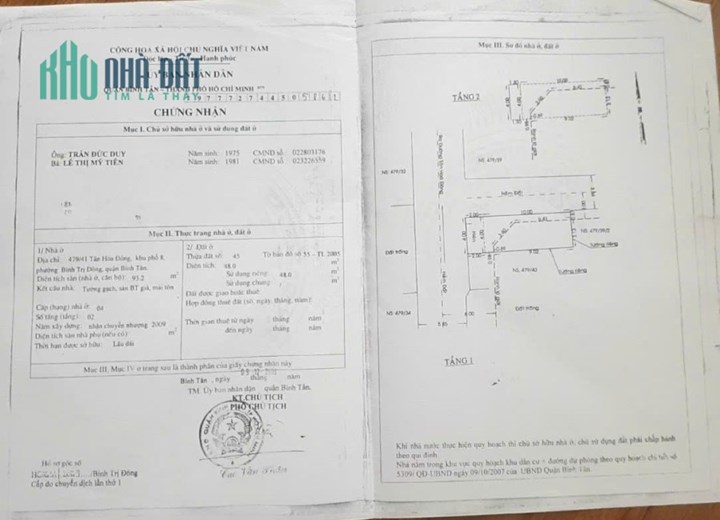 Nhà bán Tân Hòa Đông Bình Tân TP HCM