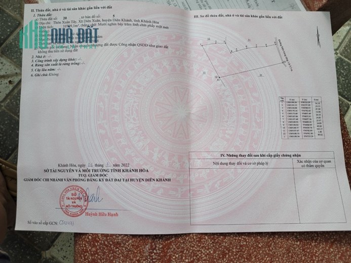 Cần bán nhanh lô đất mặt tiền thôn Xuân Tây, Diên Xuân, Diên Khánh