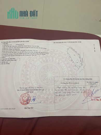 Chính chủ cần bán đất tại Mỹ Hoà - Tân Lạc - Hoà Bình