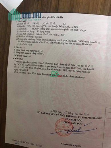 Bán 66.8m2 đất Thố Bảo Vân Nội – Đường thông Ô tô ngay sát bìa làng giá 3x