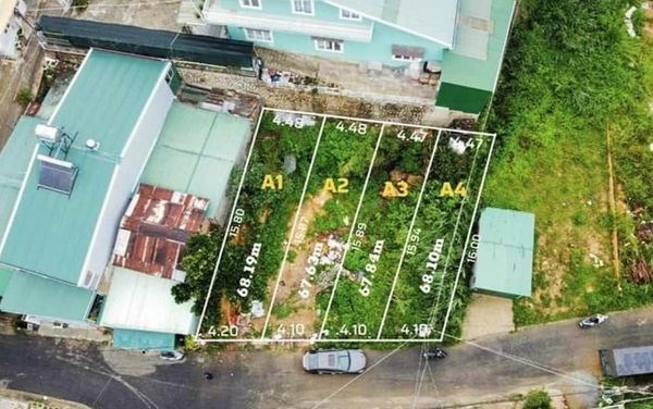 BÁN LÔ ĐẤT XÂY DỰNG 68M2 GIÁ 2,65 TỶ 
Kqh Thái Lâm Phường 4 Tp Đà Lạt