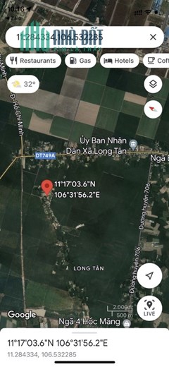 Bán lô đất DT 749A, Long Tân, H.Dầu Tiếng, Bình Dương