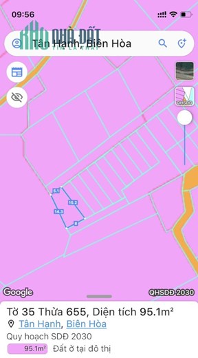 Bán lô đất Phạm Văn Diêu, P.Tân Hạnh, Biên Hoà Giá 1,6tỷ