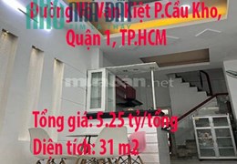 Bán  gấp nhà Quận 1 31m2 4 tấm Đường Võ Văn Kiệt Phường Cầu Kho, Quận 1, TP.HCM