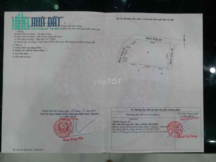 Chính chủ cần bán đất ruộng tại thành phố Sóc Trăng
