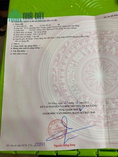 BÁN ĐẤT TẶNG 2 NHÀ TRỌ 2 MẶT KIỆT 147 TRẦN CAO VÂN - GIÁ TỐT