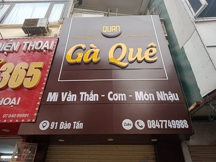 SANG NHƯỢNG QUÁN MÌ VẰN THẮN tại địa chỉ Ba  Đình – Hà  Nội