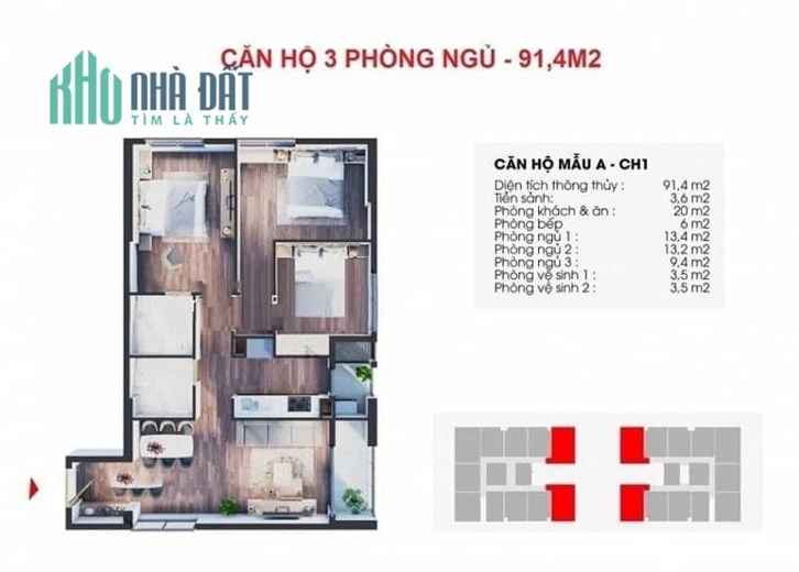 Mở bán căn 3 ngủ dự án The Charm An Hưng
