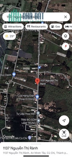 Bán đất mặt tiền Nguyễn Thị Rành, An Nhơn Tây, Củ Chi