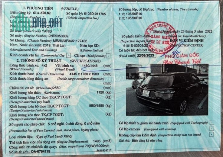 Chủ xe định cư nước ngoài cần bán xe Toyota Yaris