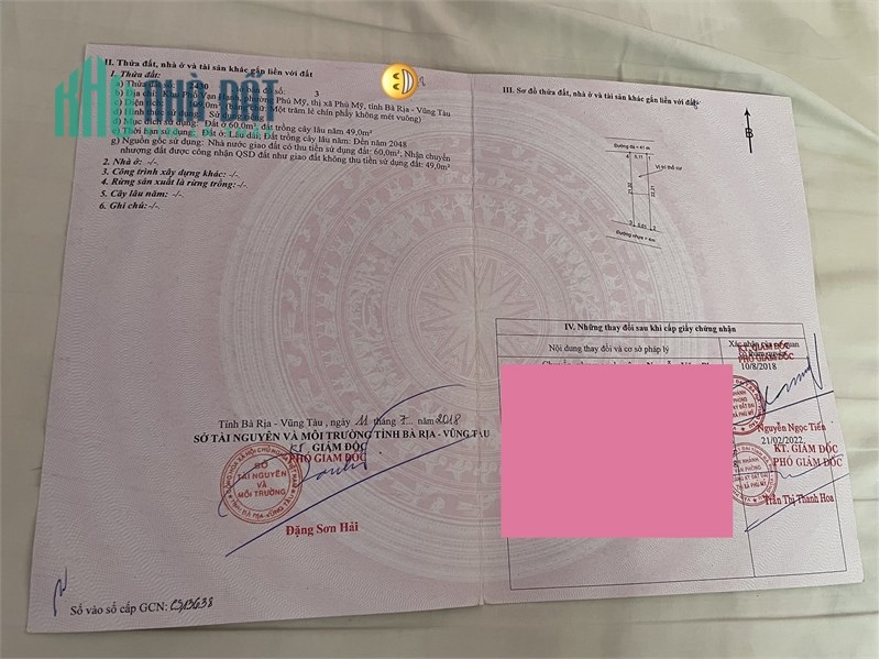 Bán đất 2 mặt tiền đường 81 (Trường Chinh) Phú Mỹ