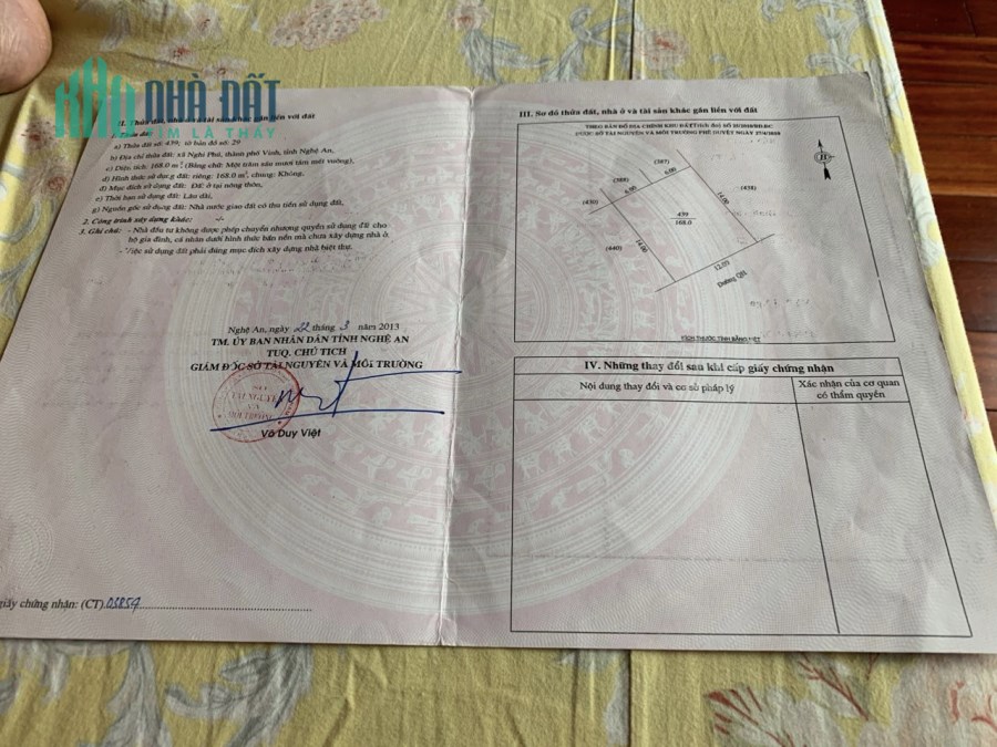 Cần bán lô đất 168m2 siêu đẹp Lối 2 đường 72m Nghi Phú