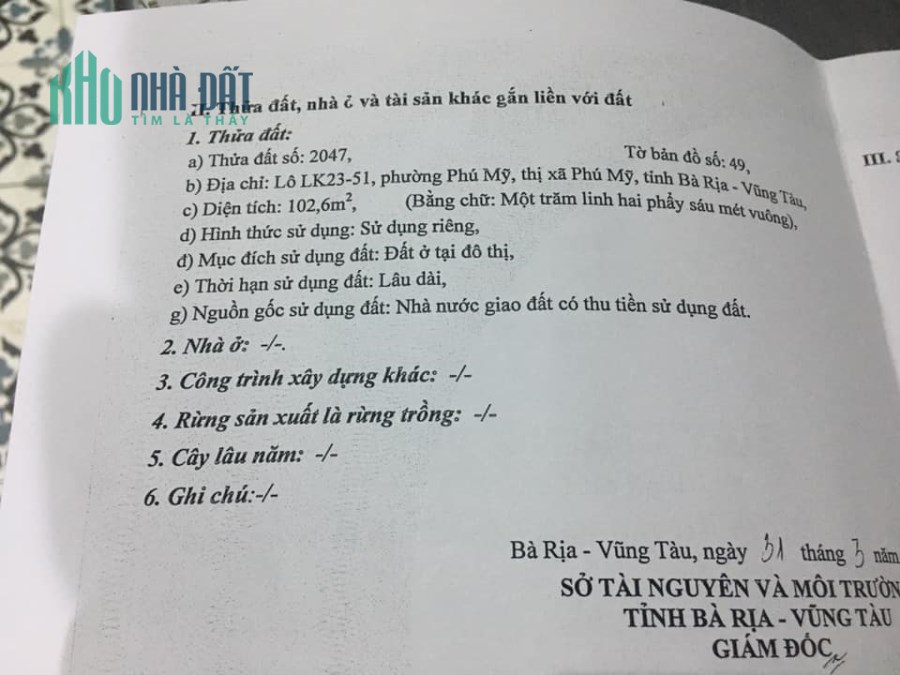 Cần bán gấp lô góc rất đẹp khu ATA Phú Mỹ (gần đường Lê Thánh Tông)