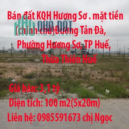 Bán đất KQH Hương Sơ 100m2 mặt tiền đường Tản Đà (chính chủ)Đường Tản Đà, Phường Hương Sơ, Thành