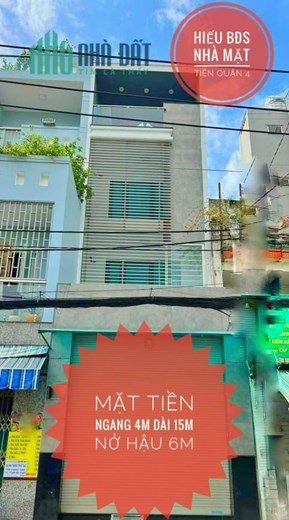 Nhà Mặt Tiền 5 tầng 73m2 Tôn Thất Thuyết Quận 4 Gía 16 tỷ