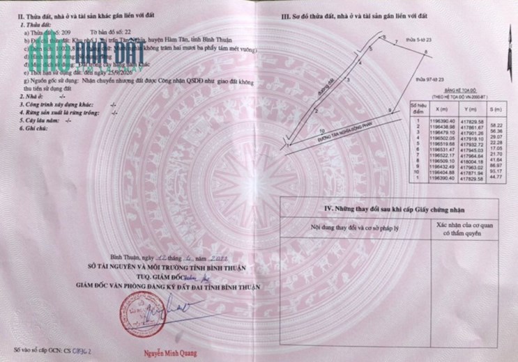 Chính chủ cần tiền bán gấp lô đất Thị trấn Tân Nghĩa, Hàm Tân, giá đầu tư
