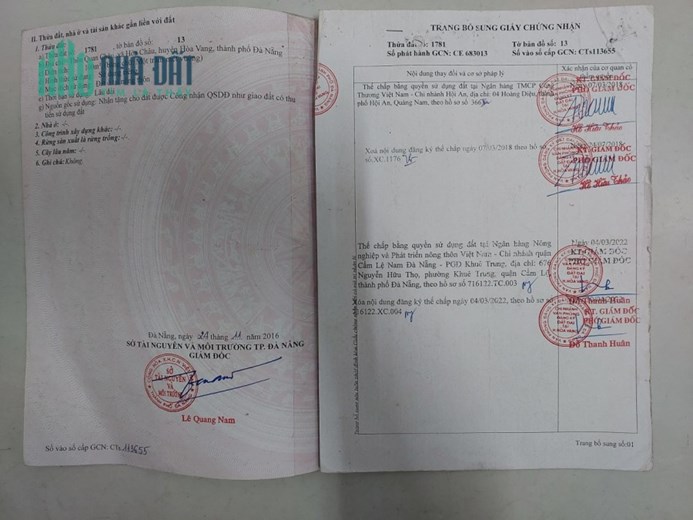 CHÍNH CHỦ CẦN BÁN ĐẤT TẠI THÔN QUAN CHÂU - XÃ HÒA CHÂU - HÒA VANG - ĐÀ NẴNG