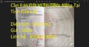 Cần Bán Đất Vị Trí Tiềm Năng Tại Tỉnh Đắk Lắk