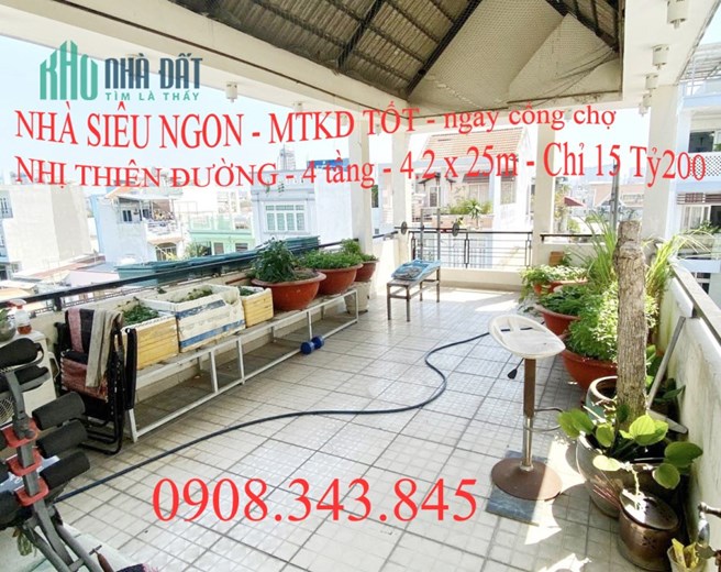 ⚡️💥..NHÀ SIÊU NGON - MTKD TỐT - NGAY CỔNG CHỢ NHỊ THIÊN ĐƯỜNG - 4 TẦNG - 4.2 X 25M - CHỈ 15 TỶ200