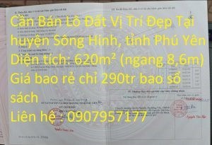 Cần Bán Lô Đất Vị Trí Đẹp Tại huyện Sông Hinh, tỉnh Phú Yên