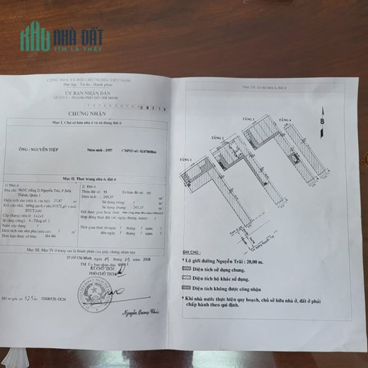 chính chủ cần tiền bán gấp căn hộ tầng 2 ,chung cư đường Nguyễn Trãi Quận 1, 4 tỷ( còn thương lượng)