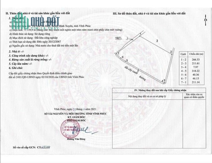 CHUYỂN NHƯỢNG 4 LÔ ĐẤT KCN BÁ THIỆN - VĨNH PHÚC