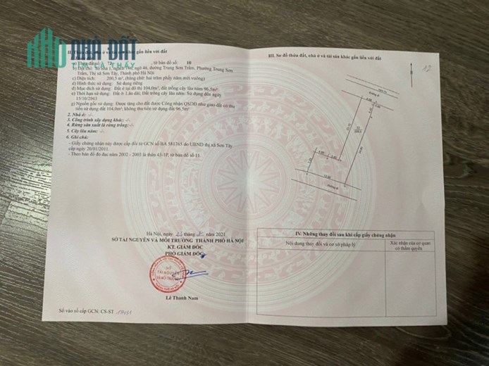 CHÍNH CHỦ CẦN BÁN NHÀ TẠI THỊ XÃ SƠN TÂY - TP HÀ NỘI