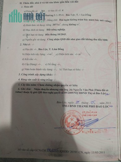 Sở Hữu Ngay Lô Đất Đẹp Vị Trí Đắc Địa Mặt Tiền Lý Thường Kiệt TP Bảo Lộc, Lâm Đồng