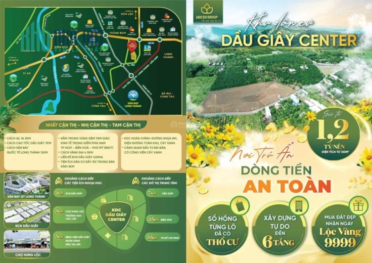 Cần tiền bán gấp lô đất Dầu Giây Center  SHR Đồng Nai