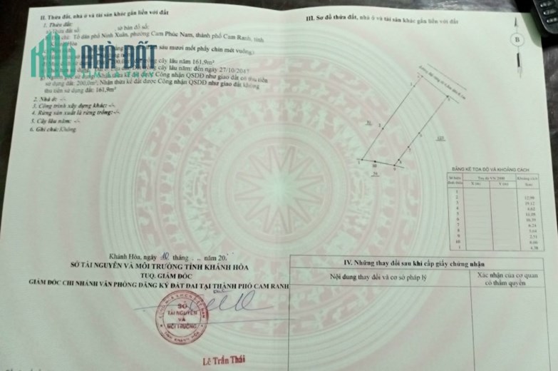 Bán đất tặng nhà cách bãi tắm biển 60m ở p.Cam Phúc Nam
