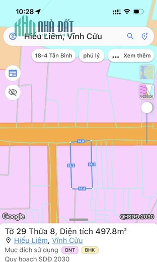 Bán lô đất mặt tiền đường nhựa Hiếu Liêm, Vĩnh Cửu, Đồng Nai