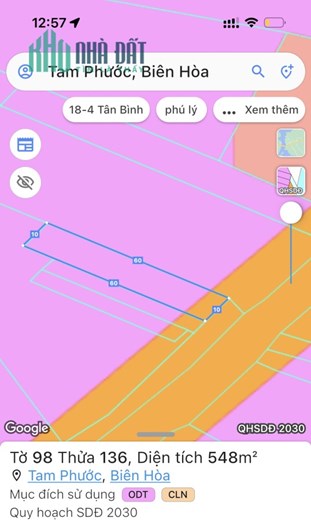 Bán lô đất mặt tiền Dương Diên Nghệ, P.Tam Phước, TP.Biên Hoà