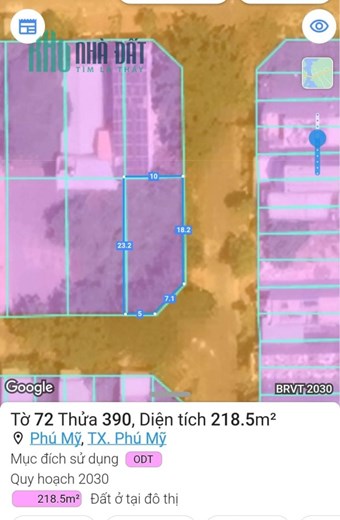 Cần bán lô góc tdc 44ha, TX. Phú Mỹ