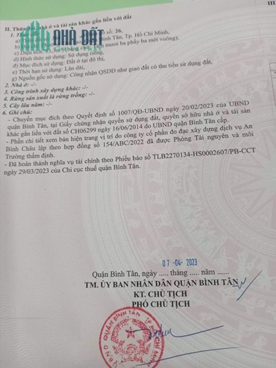 Bán đất Tân Tạo Bình Tân TP HCM Hẻm 1768