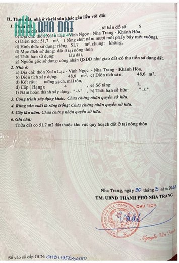 Bán nhanh nhà Vĩnh Ngọc,Nha Trang chỉ 1,4 tỷ