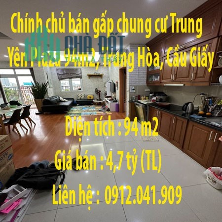 Chính chủ bán gấp chung cư Trung Yên Plaza 94m2, Trung Hòa, Cầu Giấy