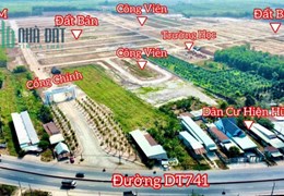 chỉ với 348 triệu sở hữu ngay 80m2 đất mặt tiền đường DT741 Cổng Xanh