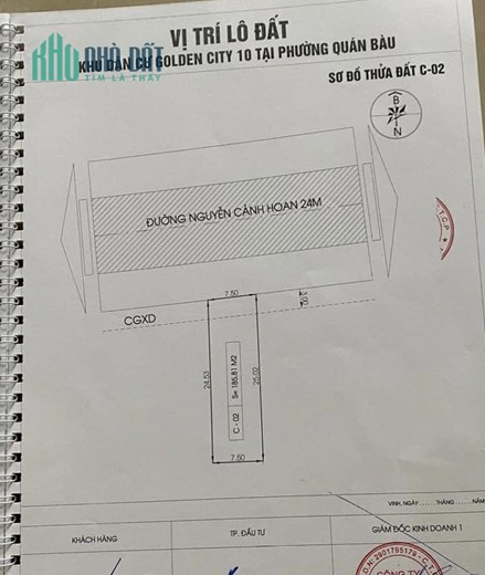 Lô đất đẹp 186m2 mặt đường Nguyễn Cảnh Hoan - P. Quán Bàu