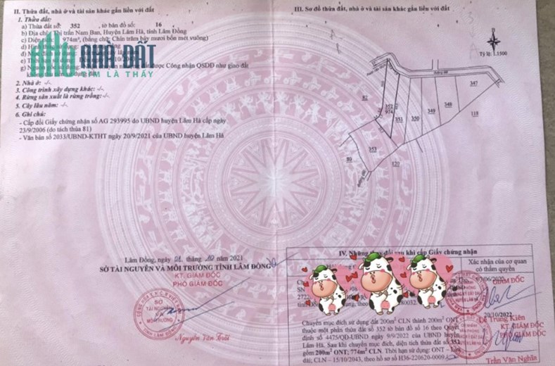 974m2 đất Thổ cư thị trấn Nam Ban ngộp ngân hàng cần bán