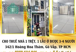 Cho thuê nhà 1 trệt, 1 lầu ở được 3-4 người tại Hoàng Hoa Thám, Gò Vấp, TP HCM