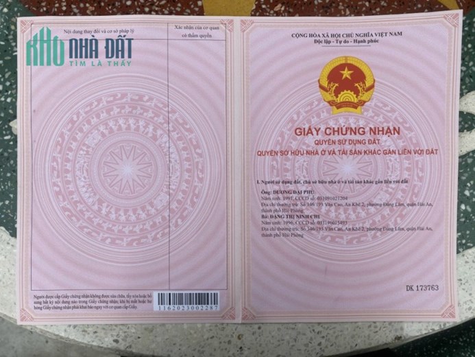 Bán 6 lô đất thổ cư tại TP Hải Phòng, Sổ đỏ từng lô, giá chỉ từ 15tr/m2. Lh:0989129993