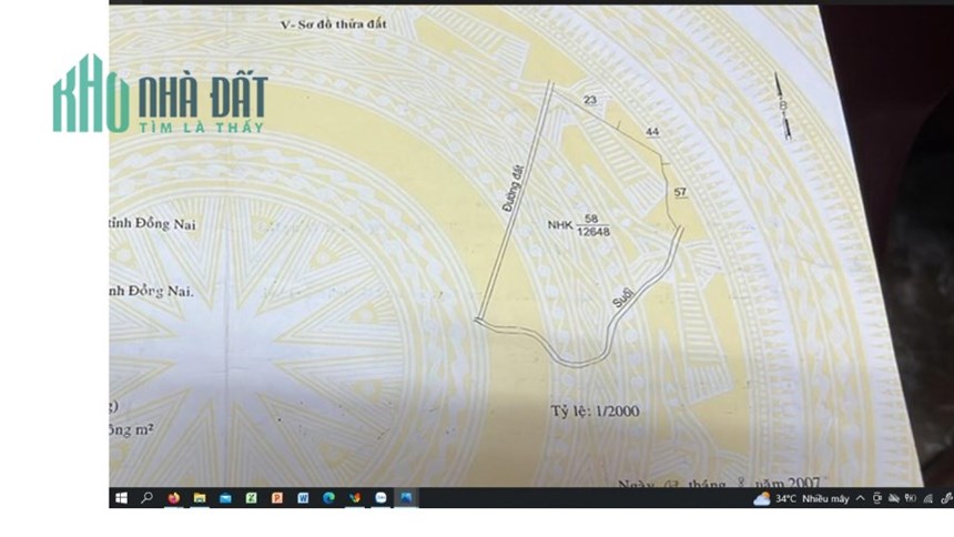 Bán mảnh lớn 1.2 mẫu Xuân Đông Cẩm Mỹ, Đồng Nai mặt tiền 167m, dài 78m