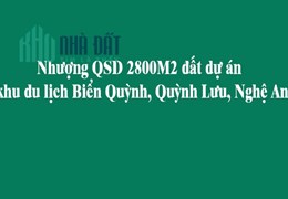 Nhượng QSD 2800M2 đất dự án khu du lịch Biển Quỳnh, Quỳnh Lưu, Nghệ An